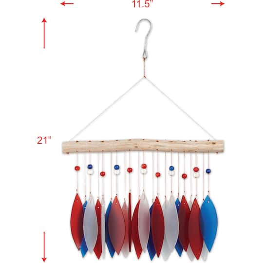 Sunset Vista Designs® 21" Bali Hand-Crafted Americana Faux Seaglass Wind Chime